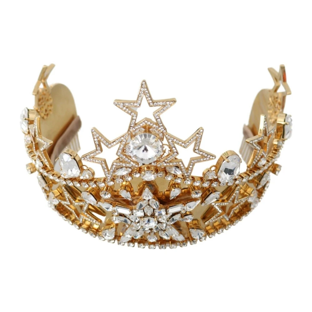 Dolce & Gabbana Lyxig Kristall Diadem Tiara Yellow, Dam