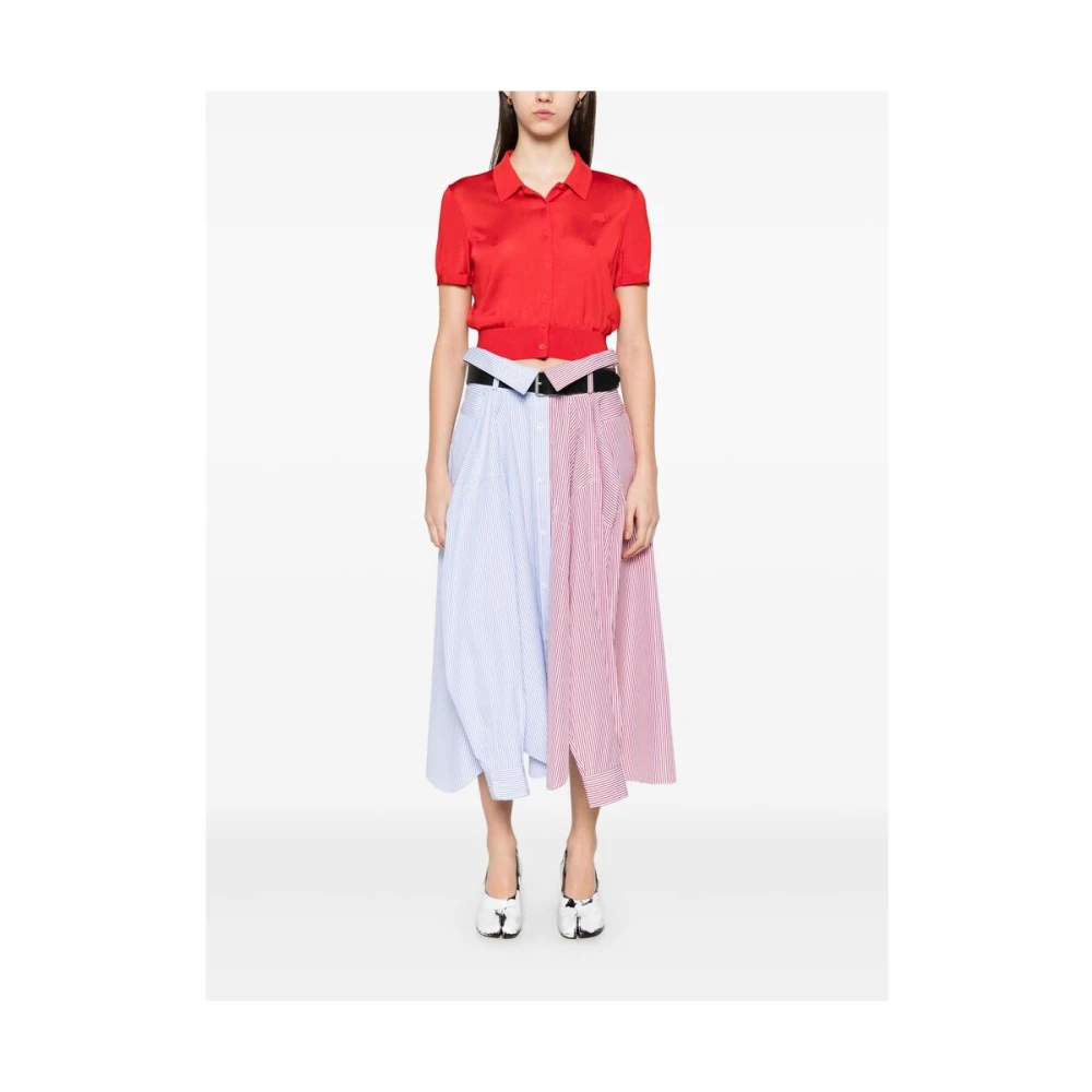 Moschino Lichtblauwe Knoopsluiting Rok Multicolor Dames