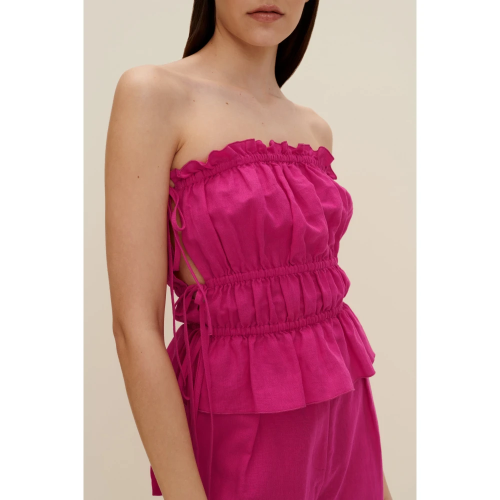 Jaaf Top met strikdetail in Hot Pink Dames