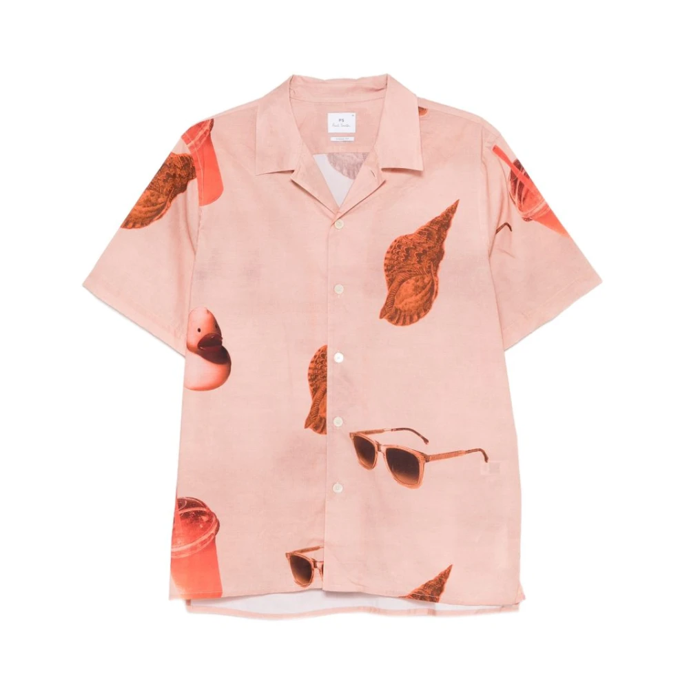 Paul Smith Mannelijk Oranje Shirt Met Print