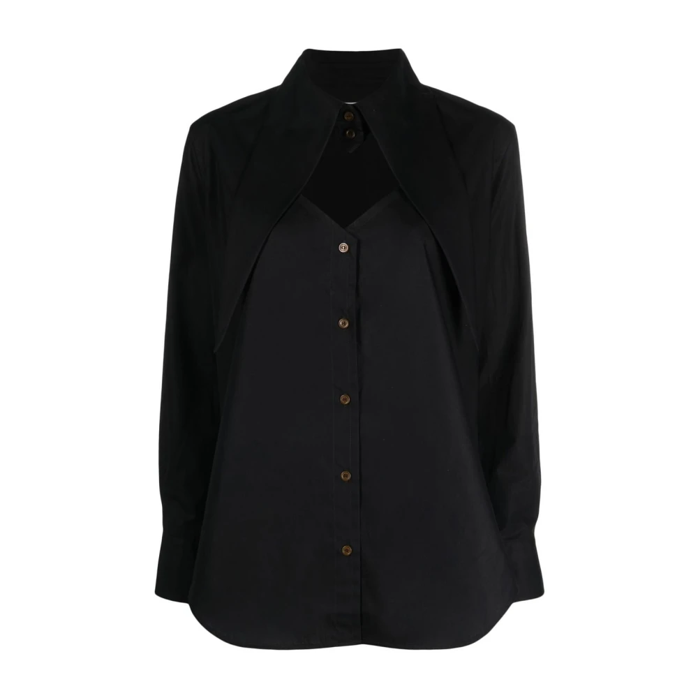 Vivienne Westwood Zwarte Katoenen Klassieke Kraag Shirt Black Dames