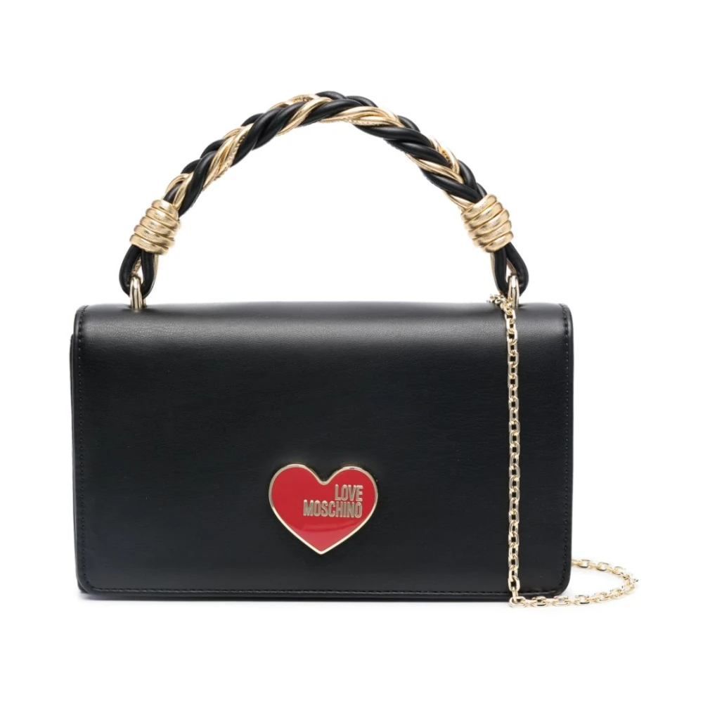 Love Moschino Zwarte hart tas met gouden hardware Black Dames