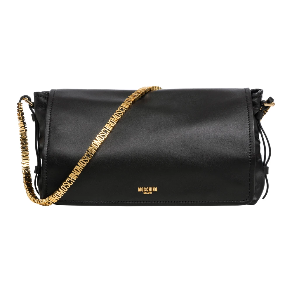 Moschino Stijlvolle Schoudertas met Letters Black Dames