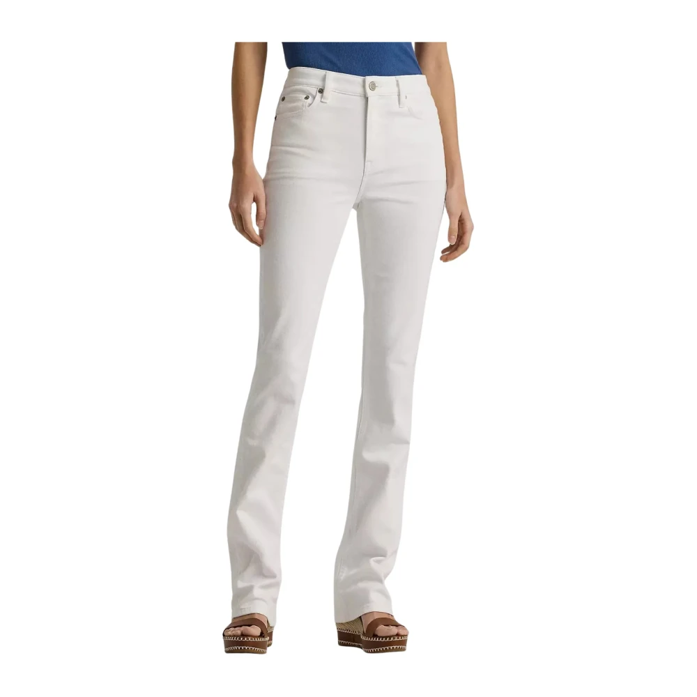 Ralph Lauren Witte broek met wijde pijpen White Dames