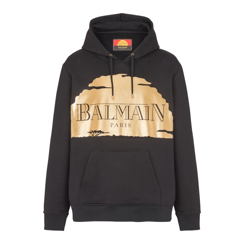 Balmain Disney x : The Lion King Hoodie met print Sunset Black Heren