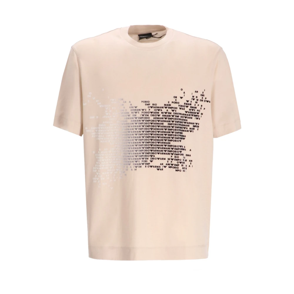 Emporio Armani Men's Beige T-Shirts, L, Short Sleeve T-Shirt