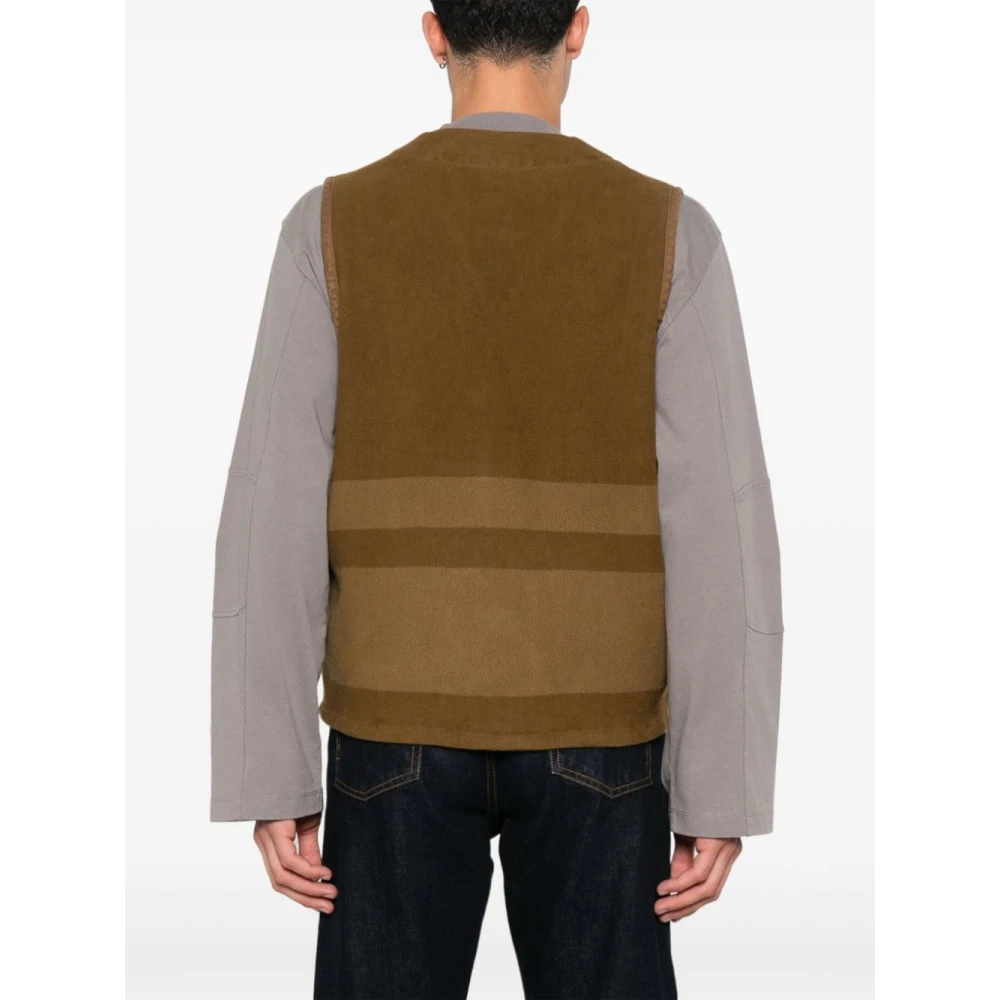 Filson Groene trui met V-hals en strepen Green Heren