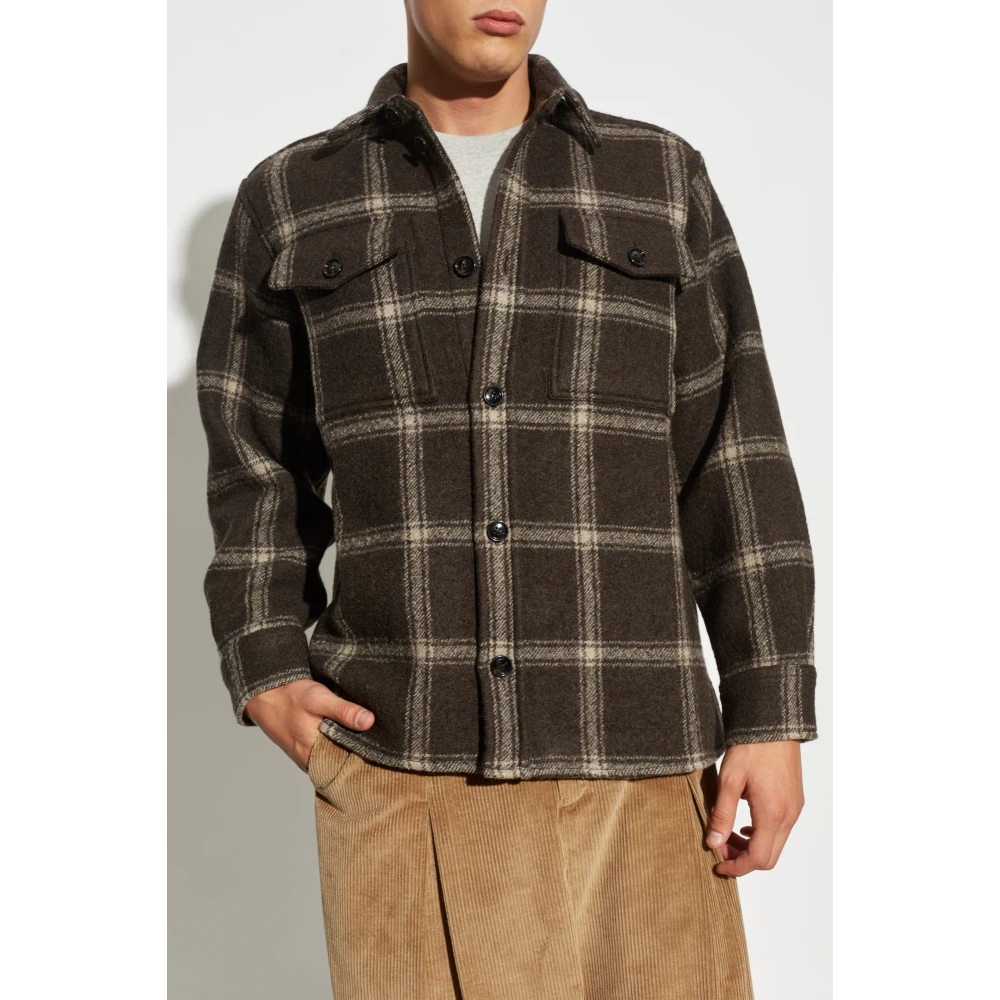 Ami Paris Wollen overhemd Brown Heren