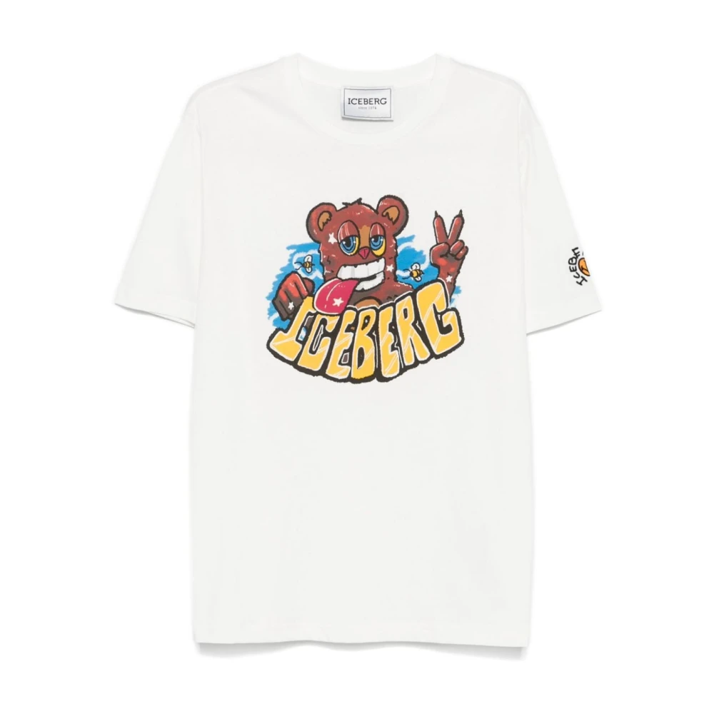 Iceberg Grafische Print T-shirts met Ronde Hals White Heren