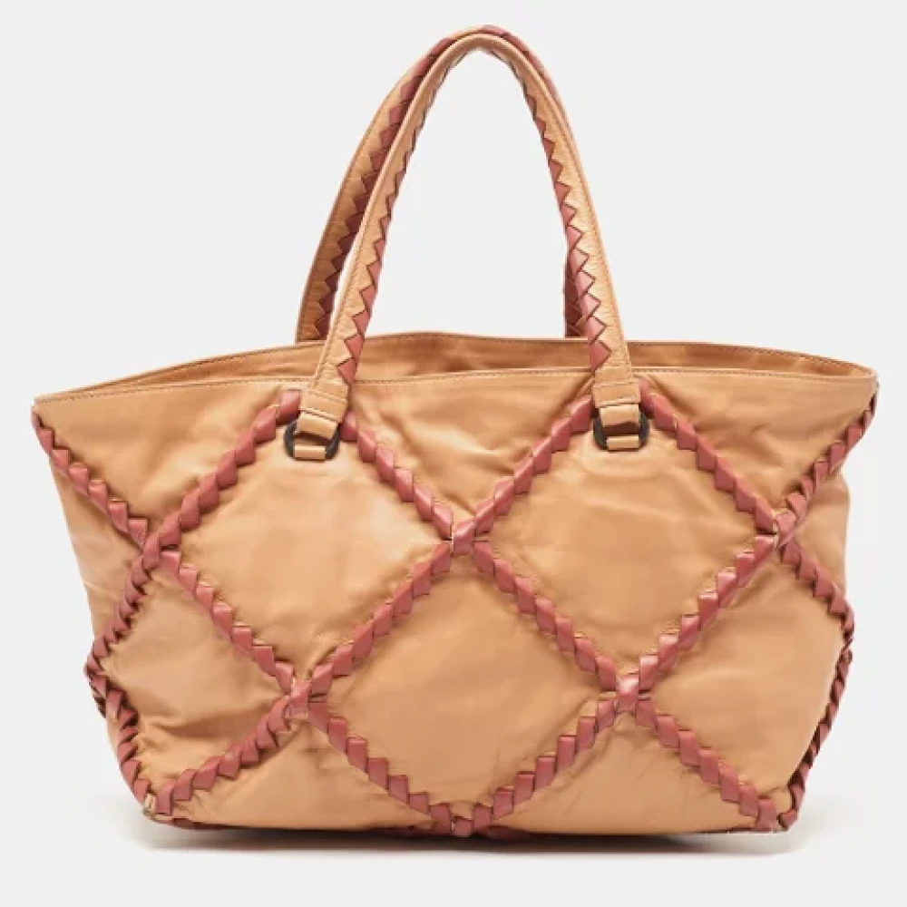 Bottega Veneta Vintage Pre-owned Leather totes Beige Dames