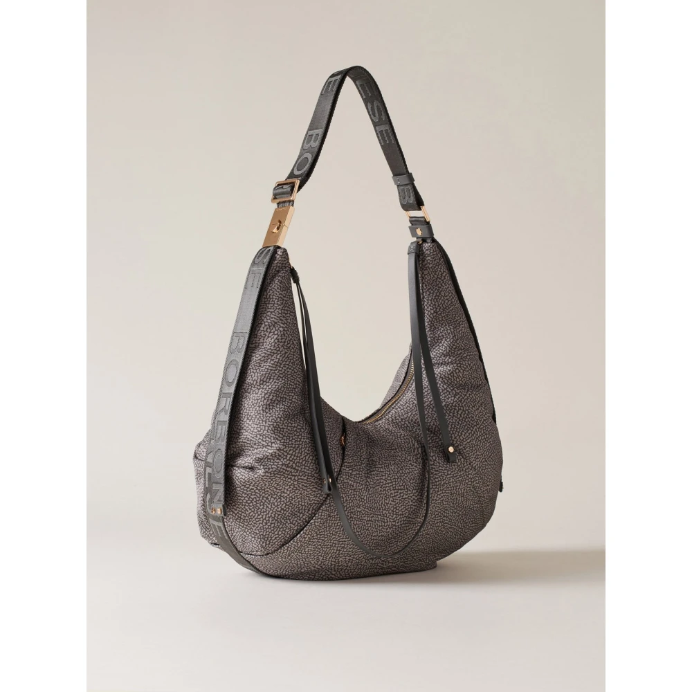 Borbonese Klei Grijs Hobo Tas Gray Dames