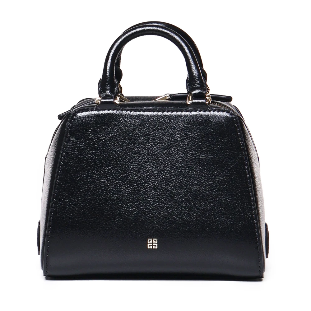 Givenchy Glanzende leren handtas met gouden hardware Black Dames