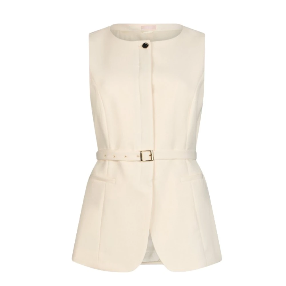 Liu Jo Femme Beige Vestes, Taille: 38 Fr Gilet Ceinturé