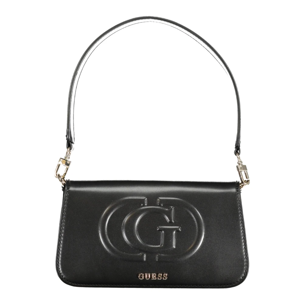 Guess Zwarte Eco Handtas met Verstelbare Band en Drukknoopsluiting Black Dames
