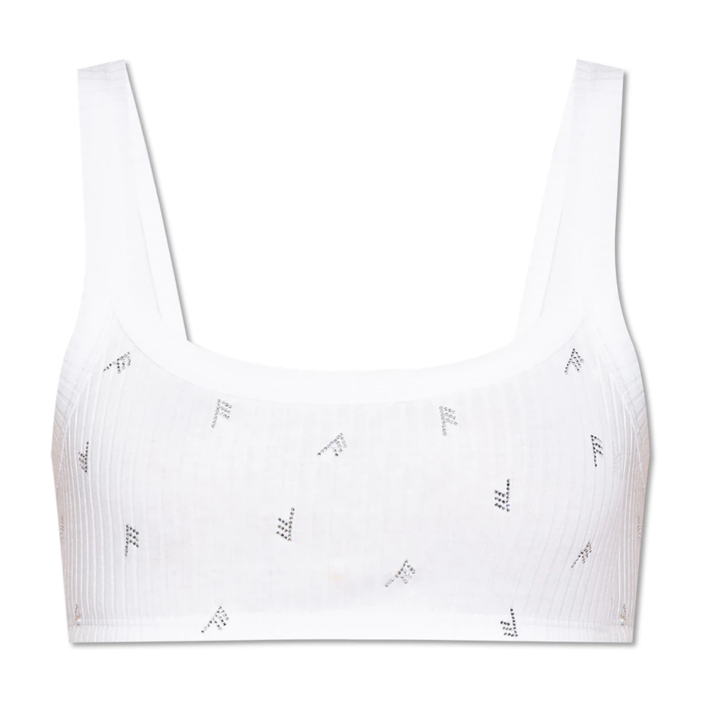 The Attico Top met logo White Dames