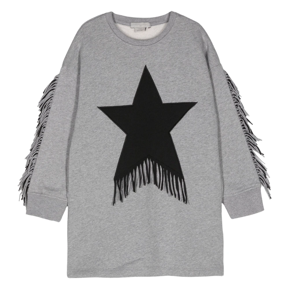 Stella Mccartney Girls Gray Dresses, 14 Y, Tassel Star Jumper Dress