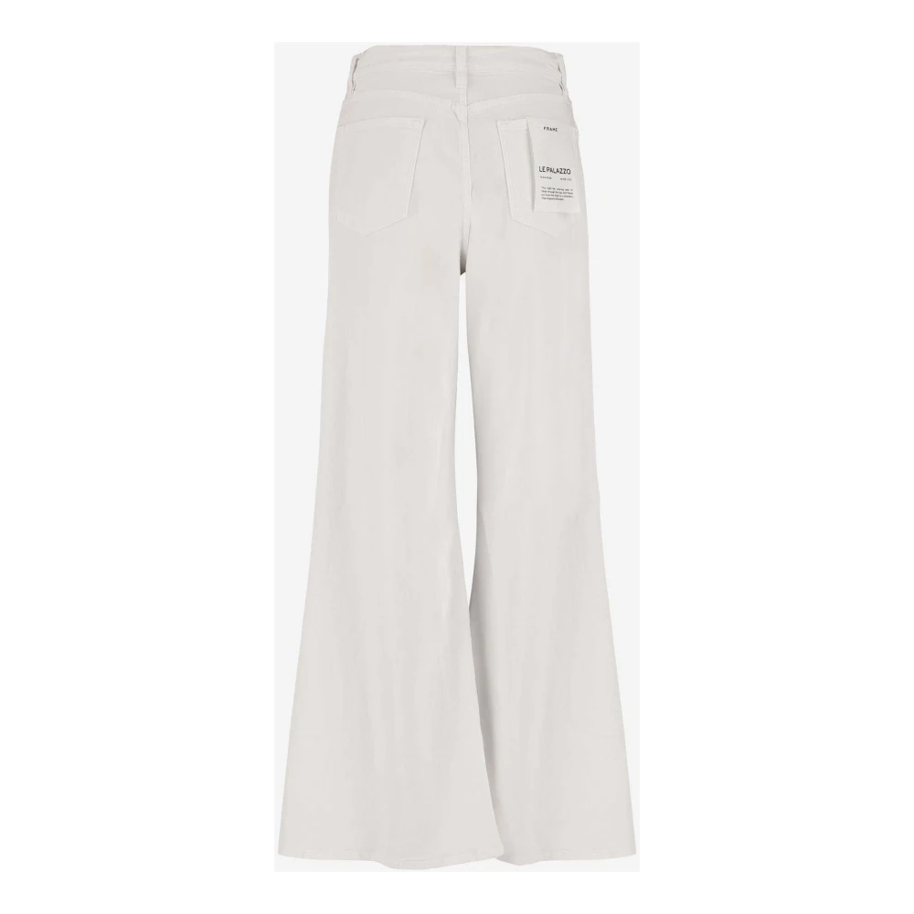 Frame Hoge Taille Wijde Pijp Witte Jeans White Dames