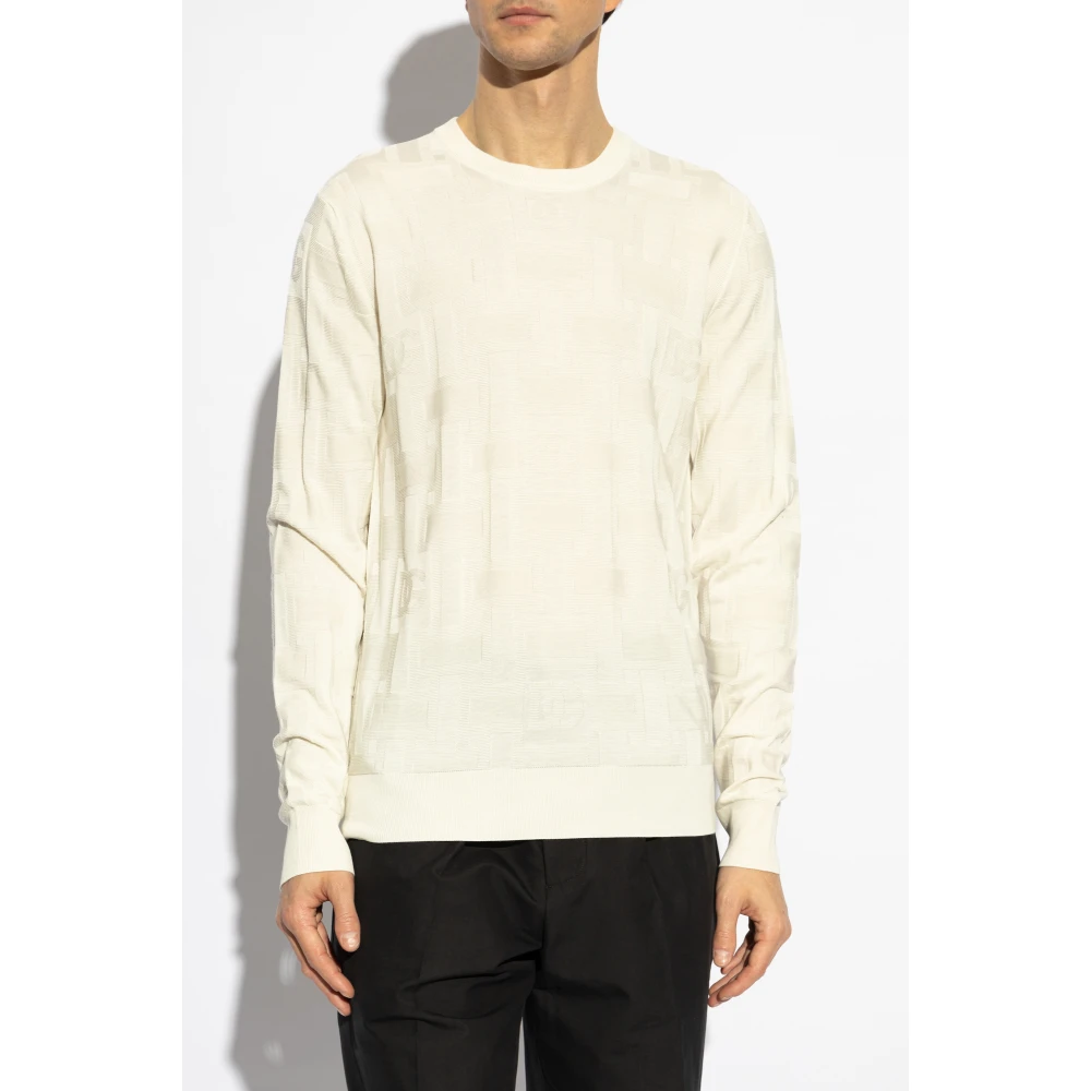 Dolce & Gabbana Trui met monogram Beige Heren