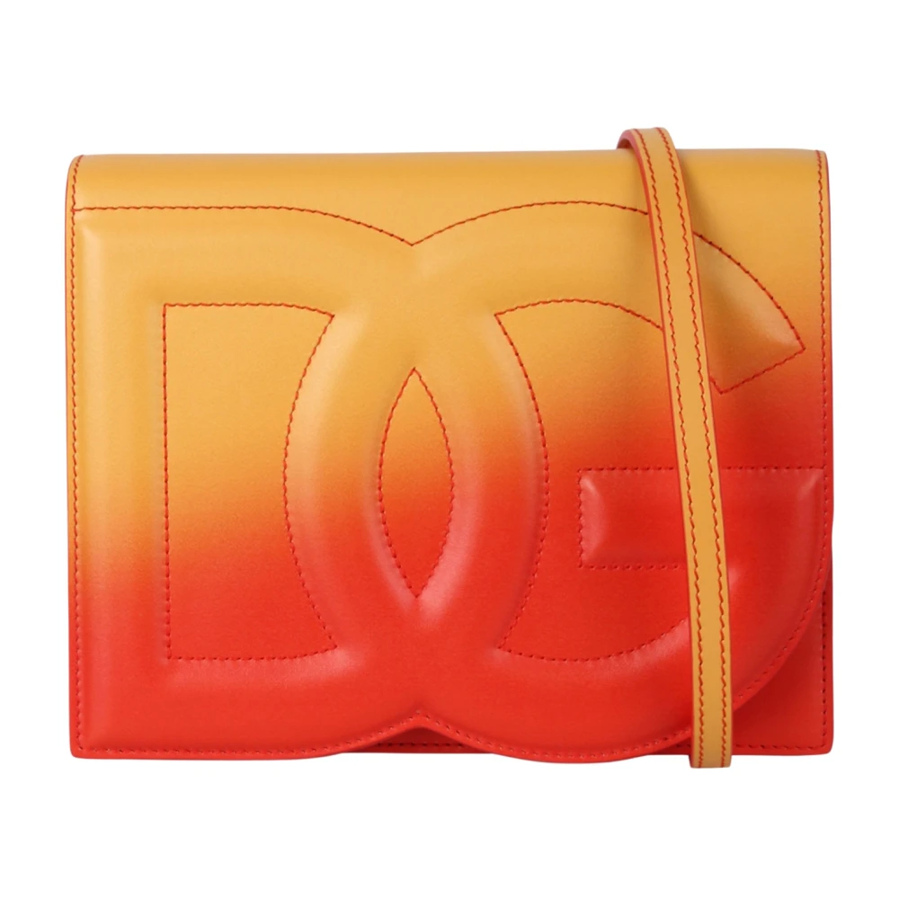 Dolce & Gabbana Logo-Ingedrukte Ombrè-Print Crossbody Tas Orange Dames