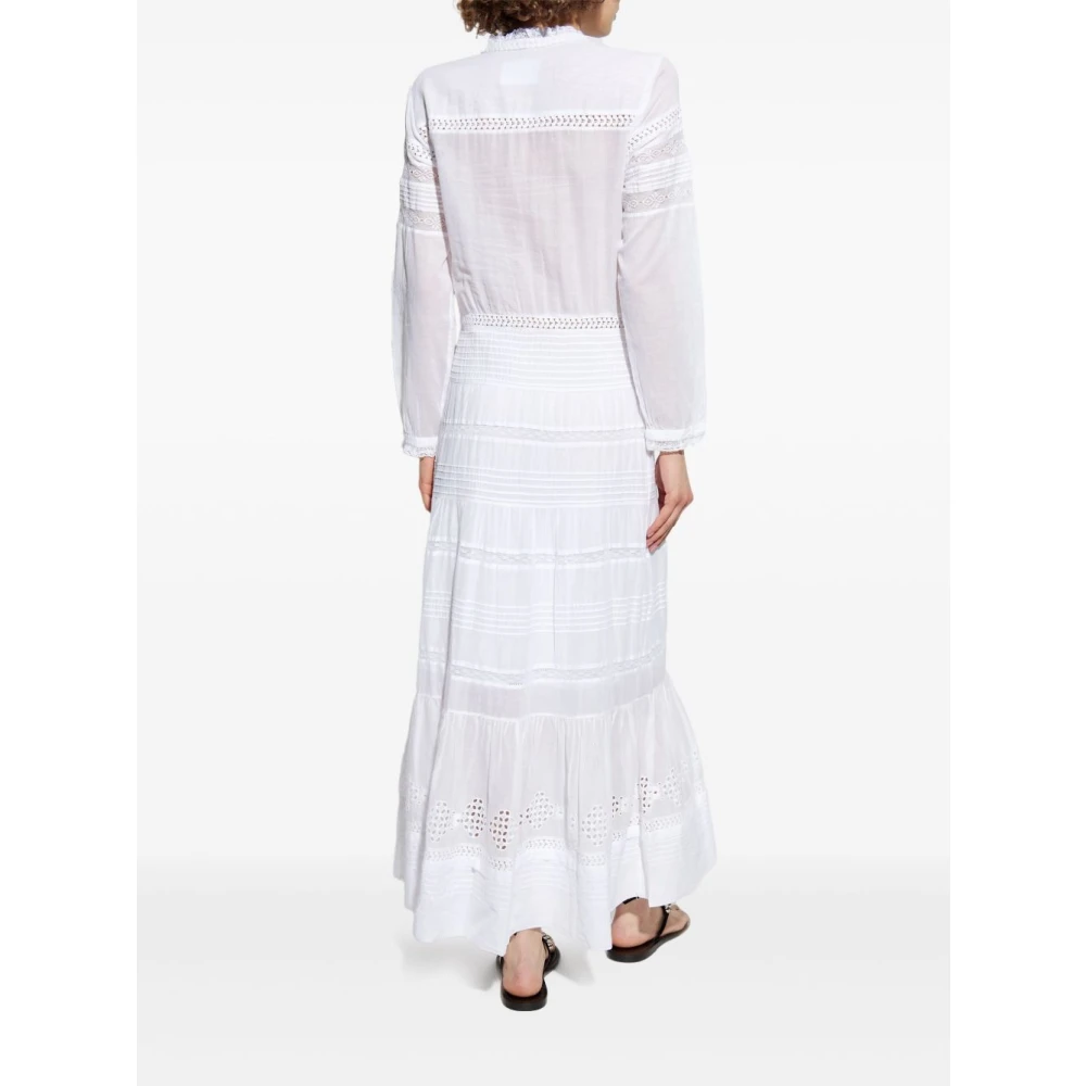 Isabel Marant Étoile Witte Katoenen Voile Lange Jurk White Dames