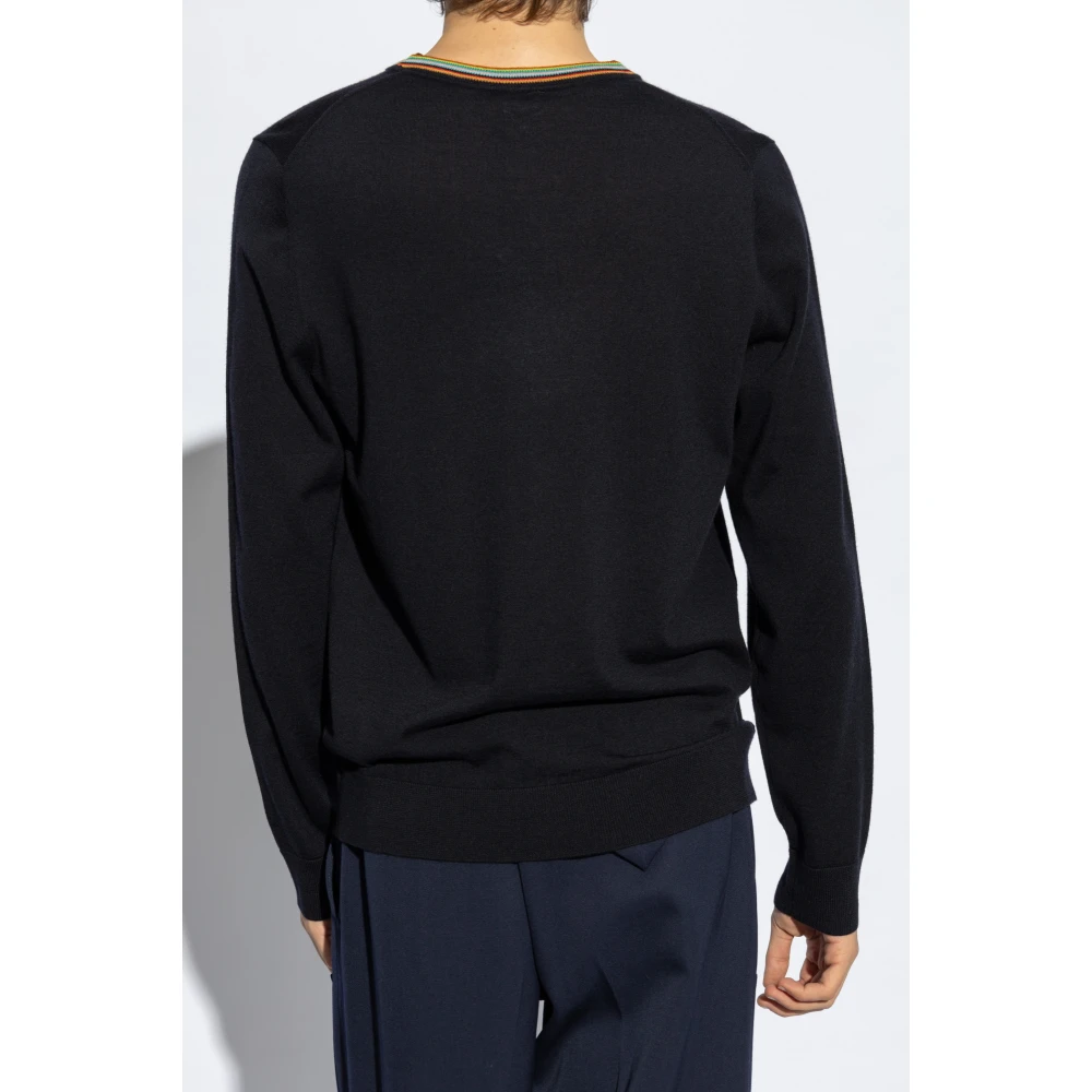 Paul Smith Wollen trui met ronde hals Blue Heren