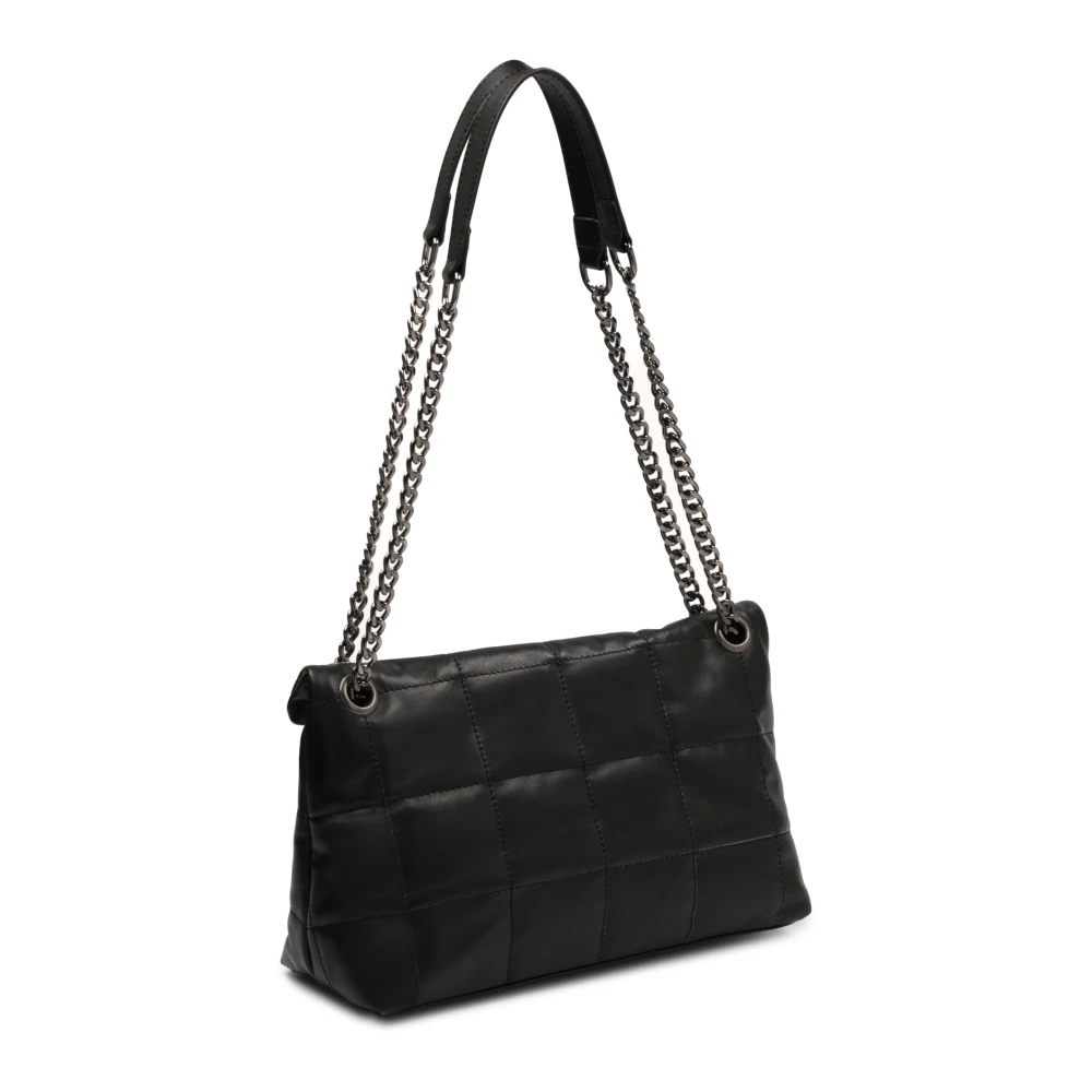 Kazar Gewatteerde leren handtas met klep Black Dames