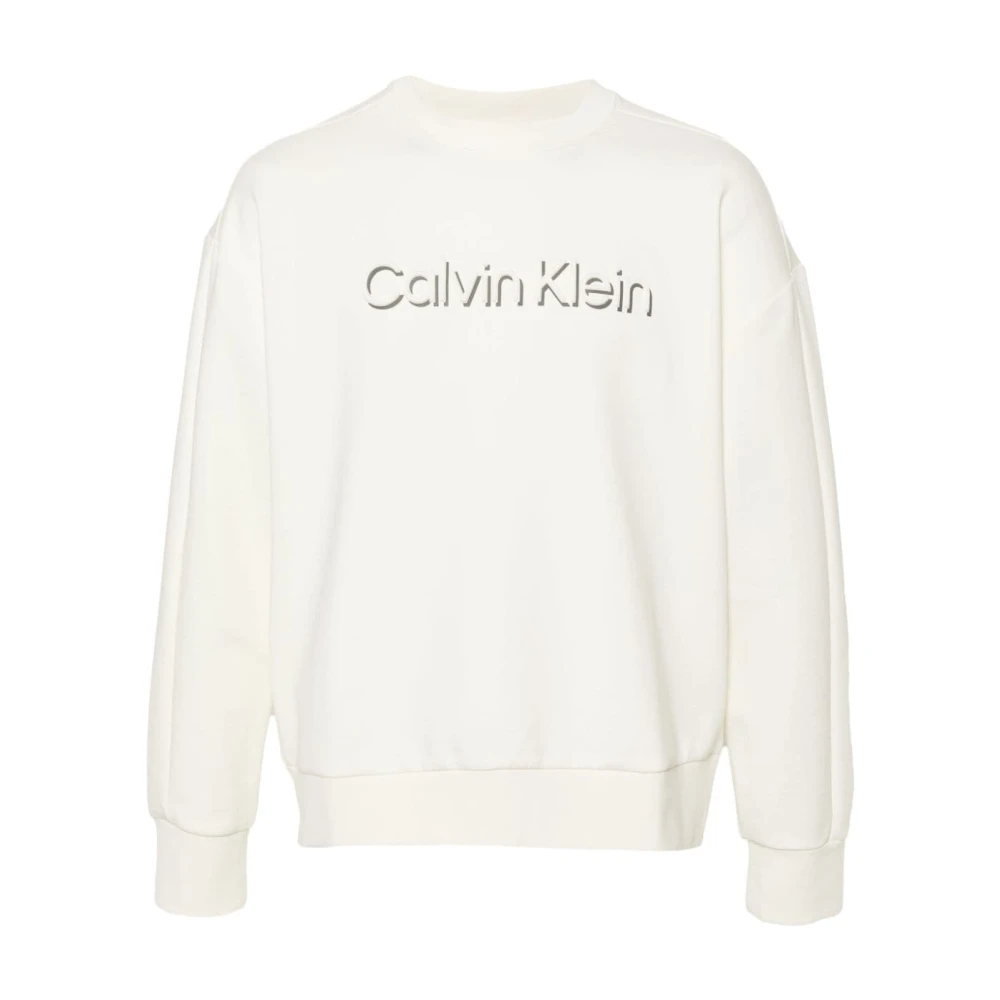 Calvin Klein Witte Sweater met Voor CK Print White Heren