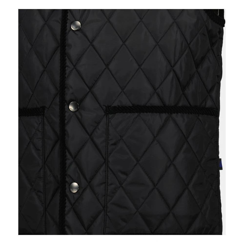 Burberry Zwarte Gewatteerde Mouwloze Vest Black Heren