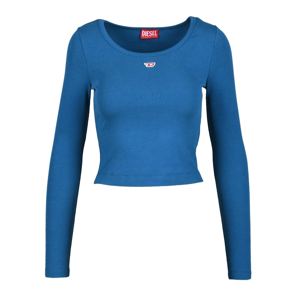 Diesel Katoen Elastaan T-shirt Blue Dames