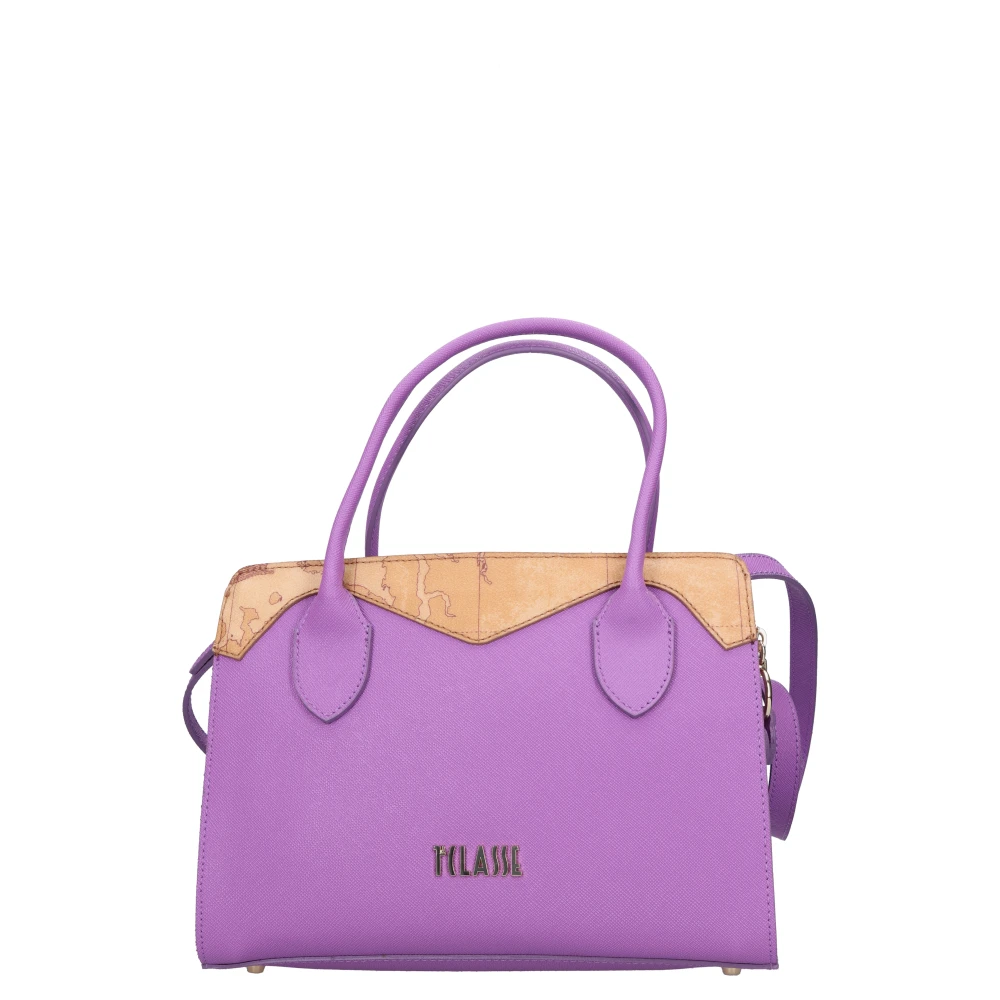 Alviero Martini 1a Classe Paarse Geo Classic Schoudertas Purple Dames