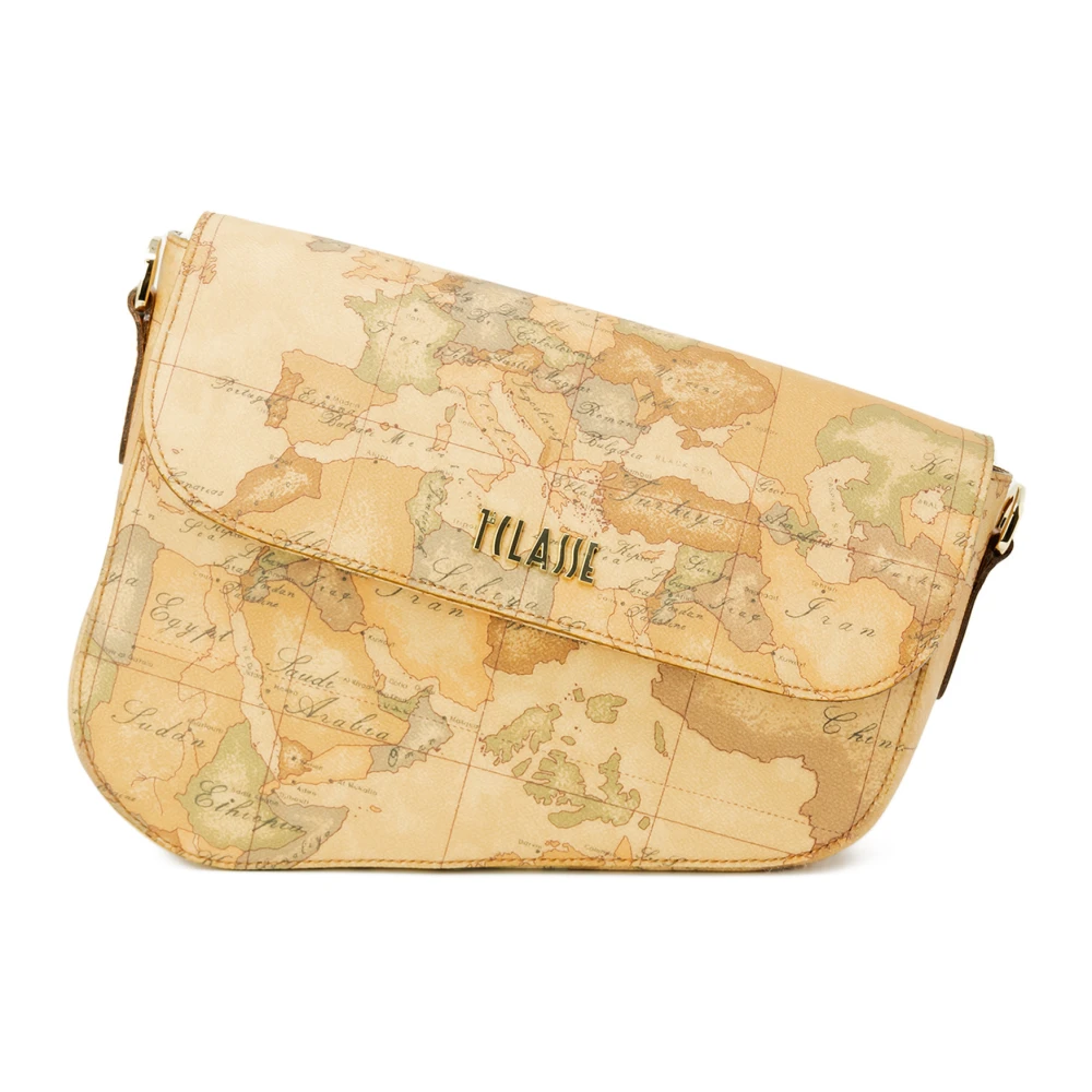 Alviero Martini 1a Classe Beige Leren Rits Tas Beige Dames