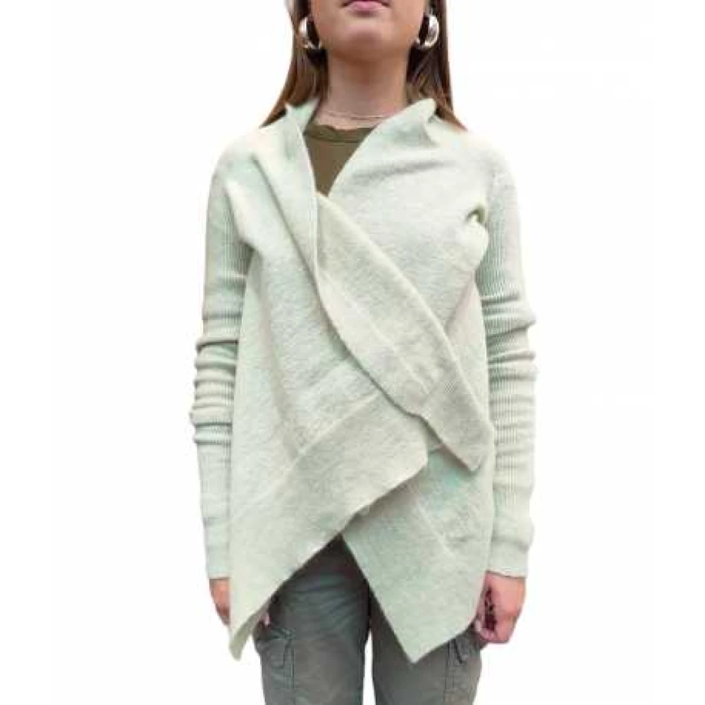 Rick Owens Lichtgroene alpaca medium wrap vest Green Dames