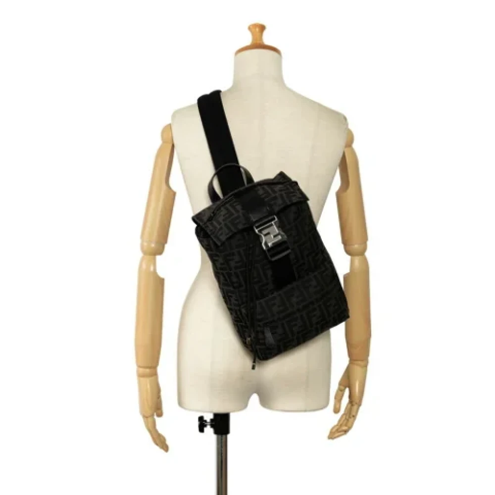 Fendi Vintage Pre-owned Canvas backpacks Black Dames