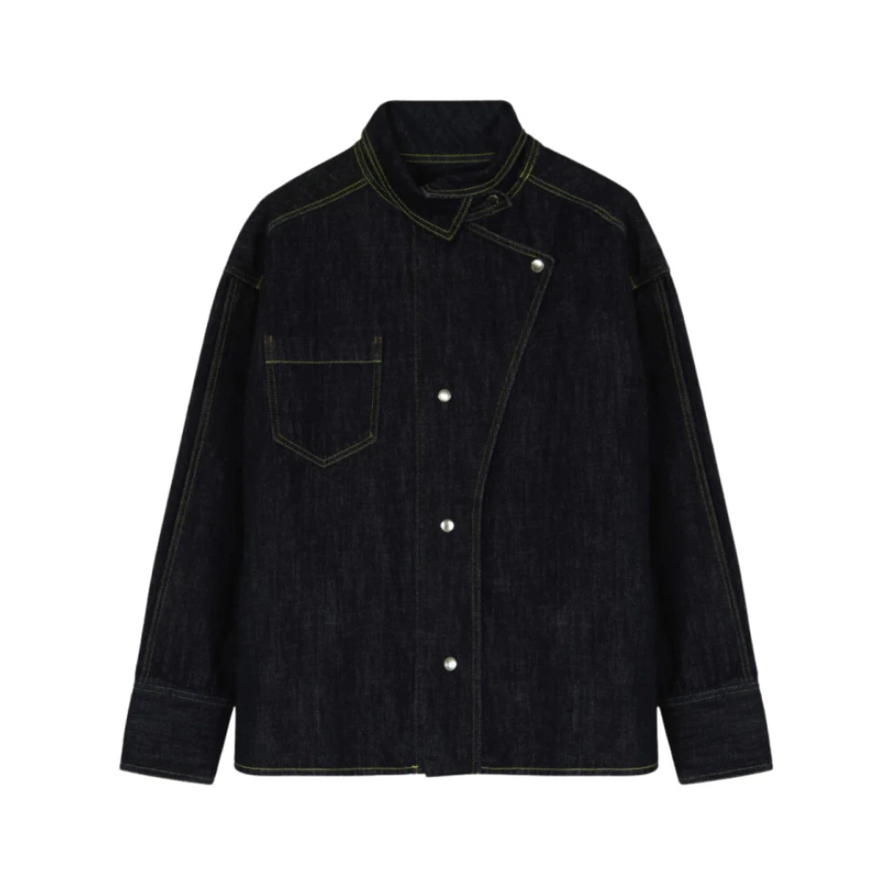 Margaux Lonnberg Blauwe Denim Oversized Overhemdjasje Blue Dames