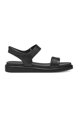 Svarta platta sandaler för kvinnor