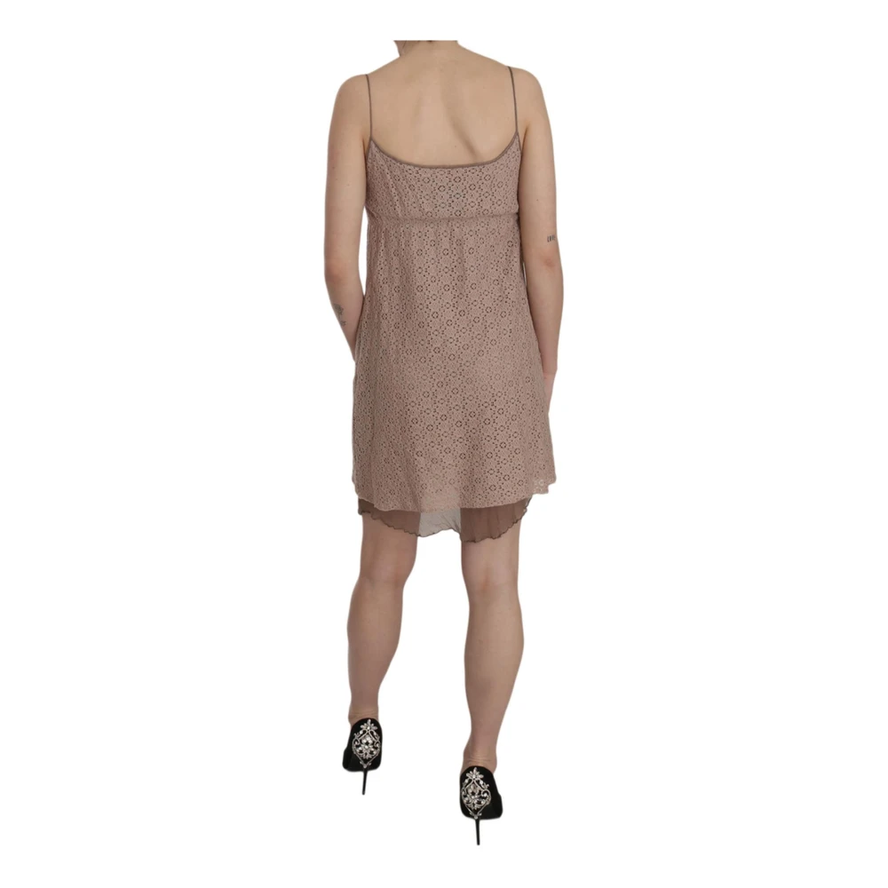 Pink Memories Beige A-lijn Mini Jurk Beige Dames