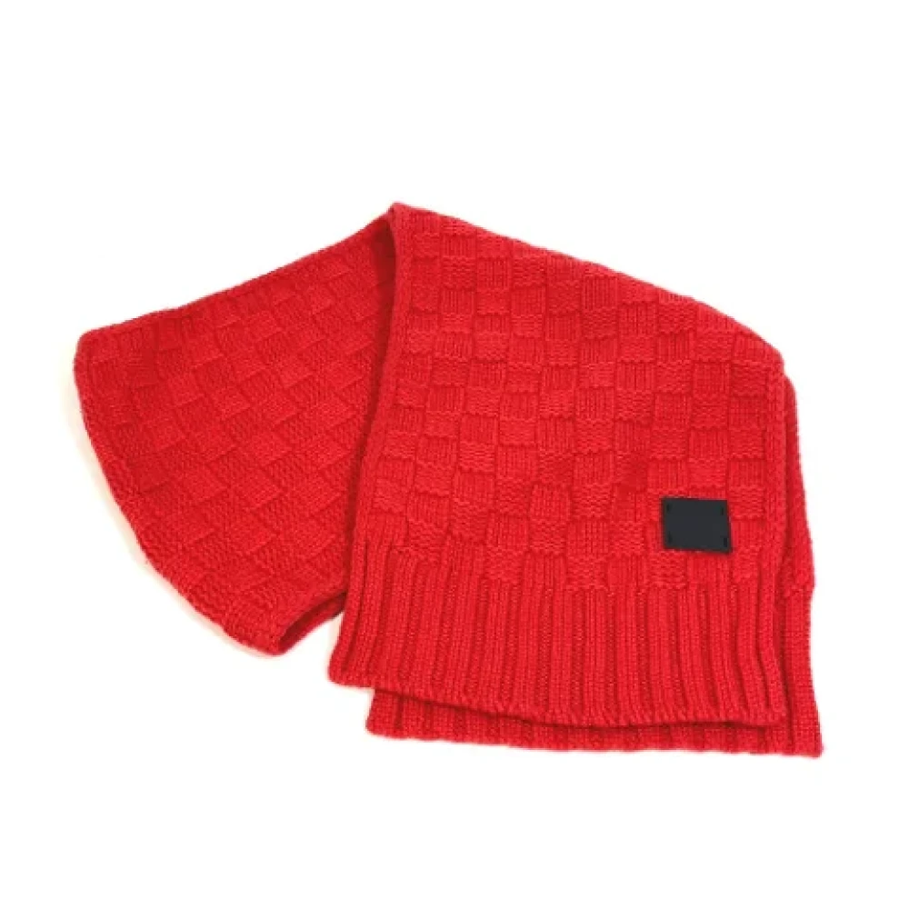Louis Vuitton Vintage Pre-owned Cashmere scarves Red Dames