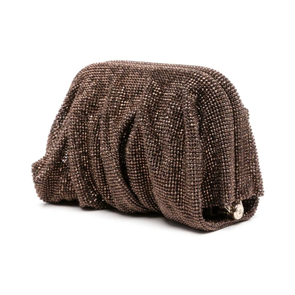 Benedetta Bruzziches Kristalversierde Bruine Clutch Tas Brown Dames