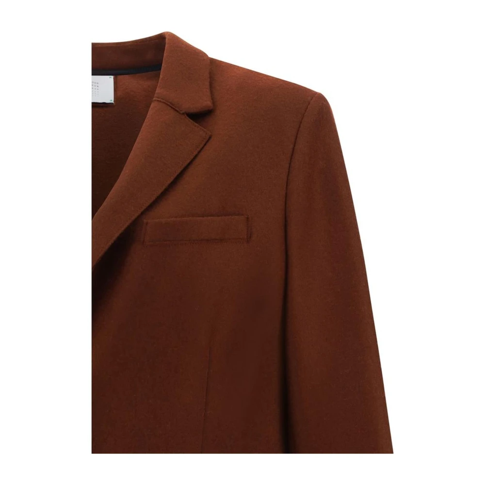Harris Wharf London Klassieke Revers Fleece Blazer Jas Brown Dames