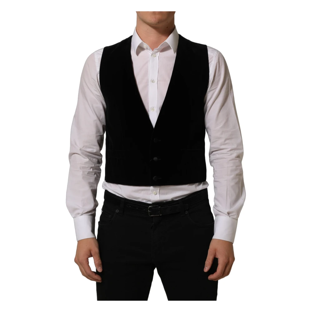 Dolce & Gabbana Black Waistcoat - Male - Waistcoats - M - Jackets