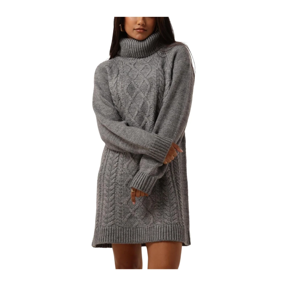 Notre-v Grijze Kabel Gebreide Mini Jurk Gray Dames