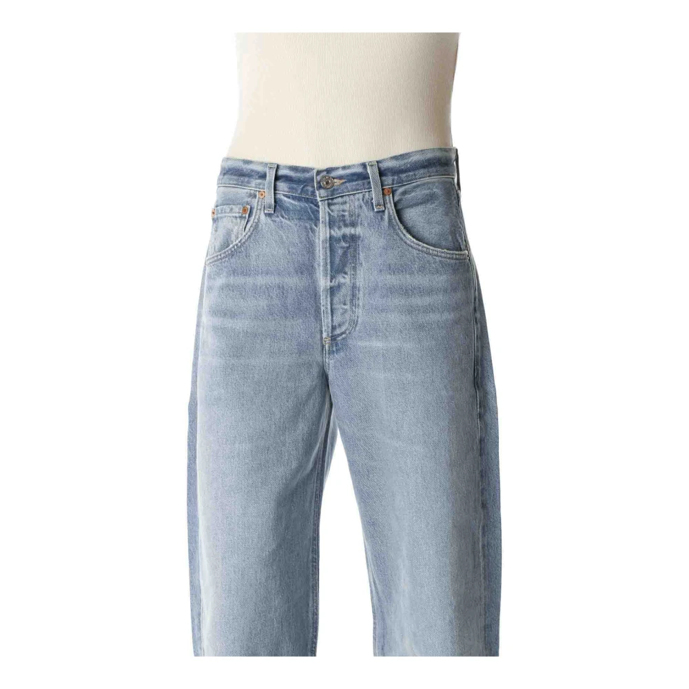 Citizens of Humanity Baggy Cropped Straight Leg Jeans Blue Dames
