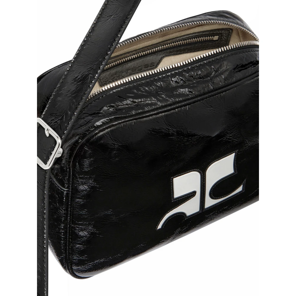 Courrèges Leren Cameratas Black Dames