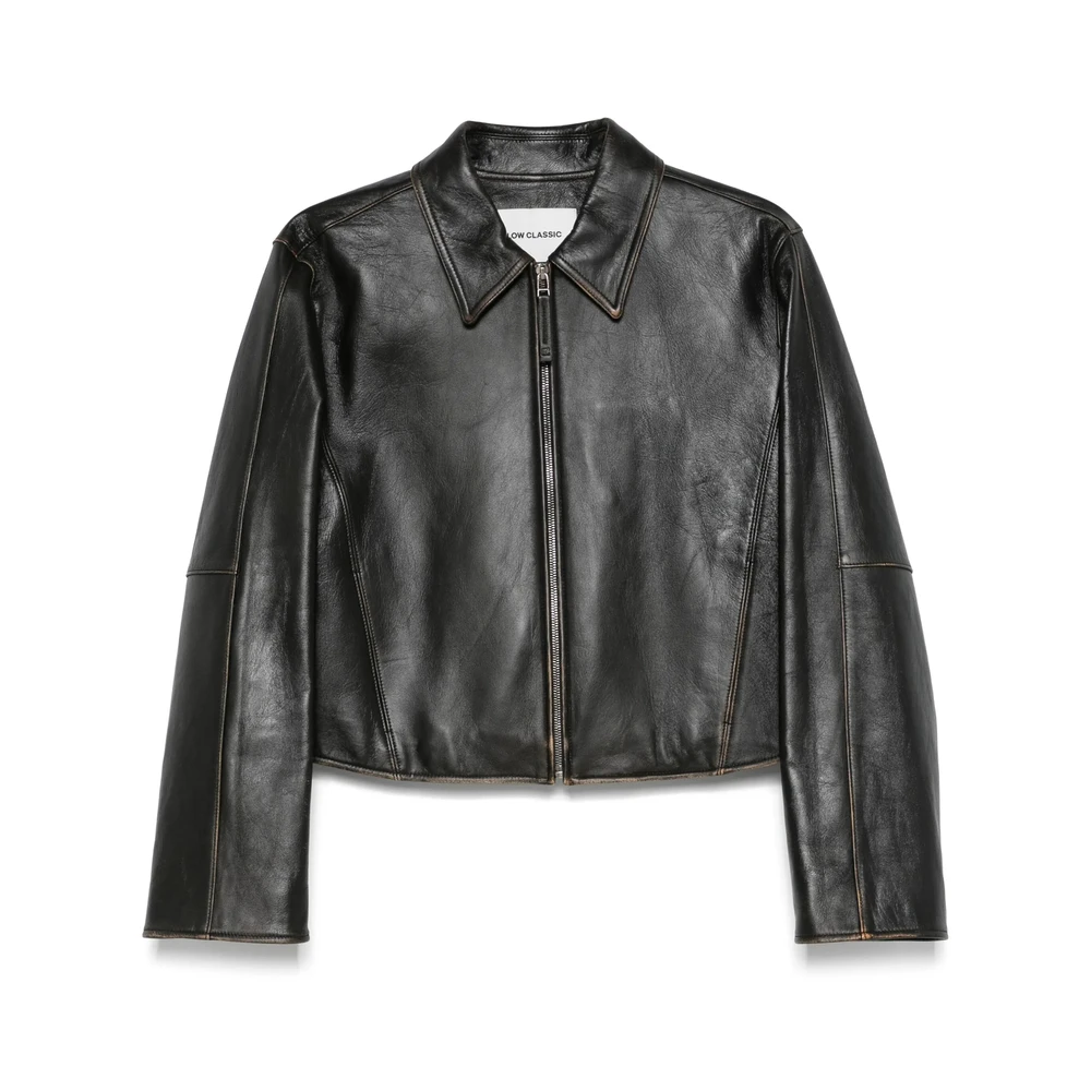 LOW Classic Zwarte Leren Jas Klassieke Stijl Black Dames