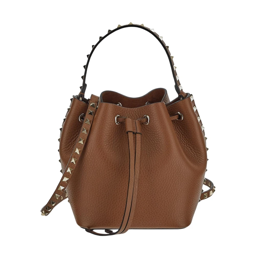 Valentino Garavani Leren Bucket Bag Brown Dames