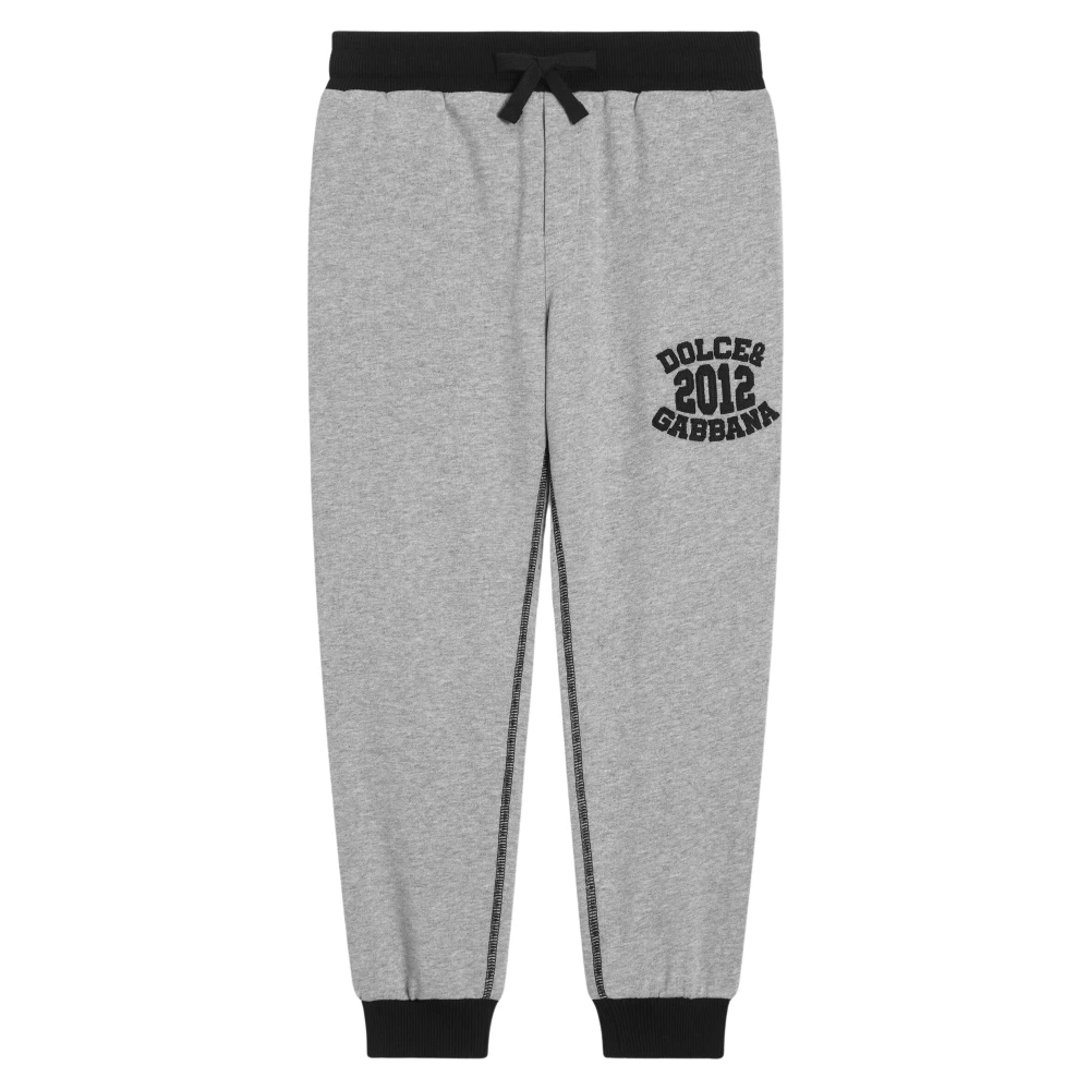 Dolce & Gabbana Boys Gray Sweatpants, 10 Y, Logo Joggers