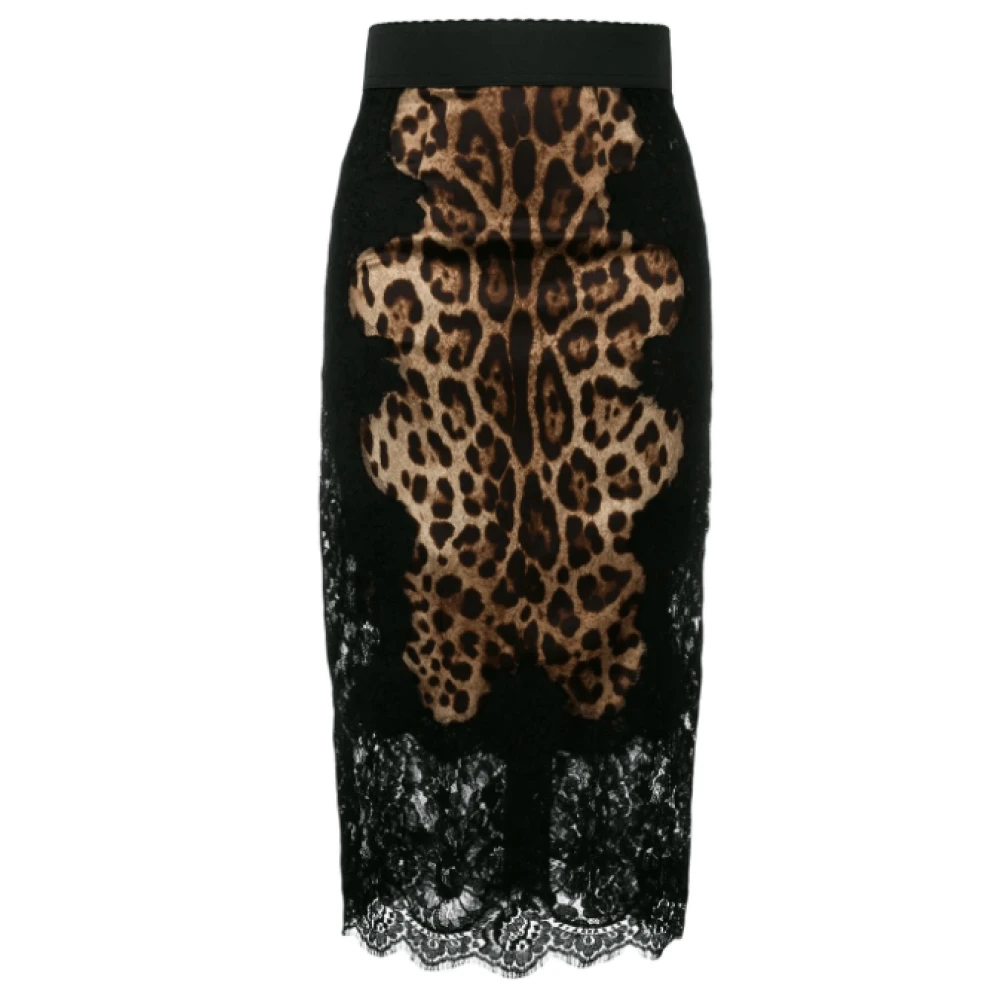 Dolce & Gabbana Luipaardprint kokerrok Black Dames