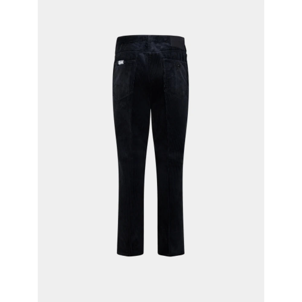 Emporio Armani Blauwe Fluwelen 5-Pocket Broek Blue Heren