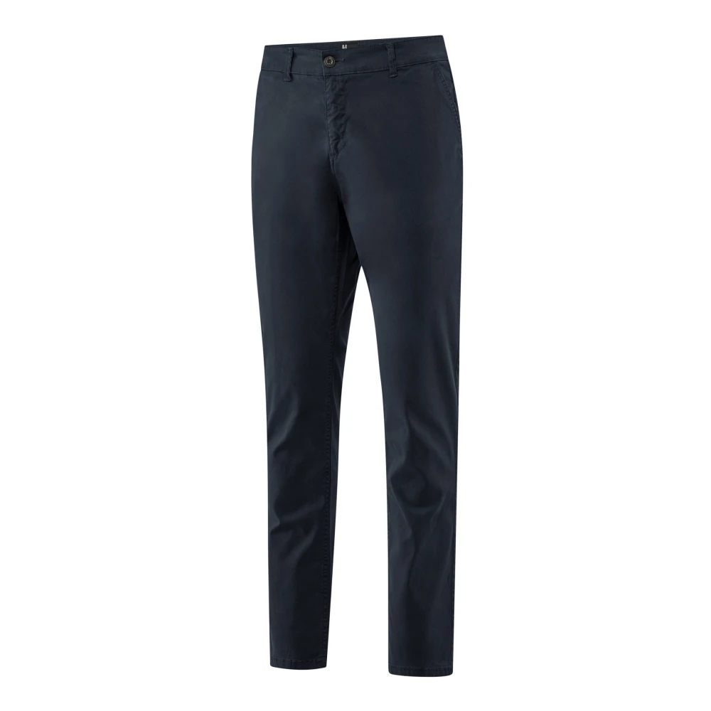 BomBoogie Spy Slim Fit Broek in Stretch Katoen Satijn Blue Heren