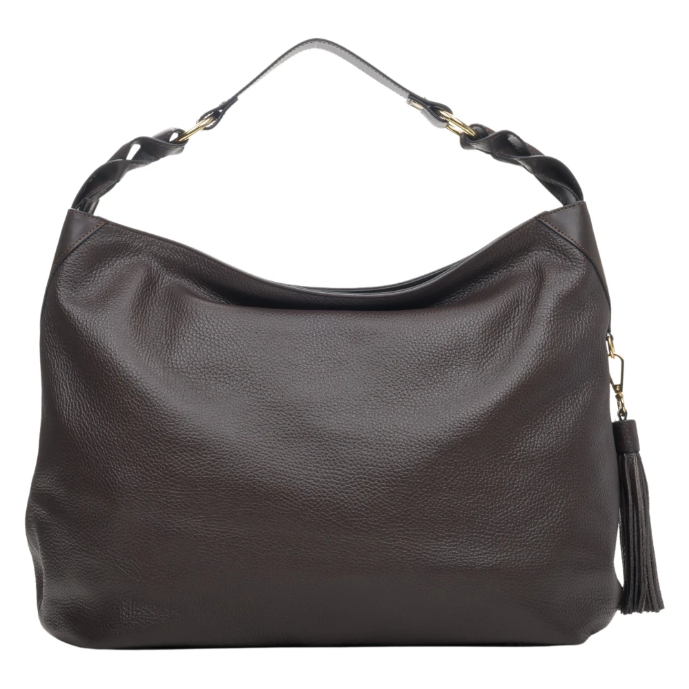 Estro Dames Saddle Brown Hobo Tas gemaakt van Echt Italiaans Leer Er00114116 Brown Dames